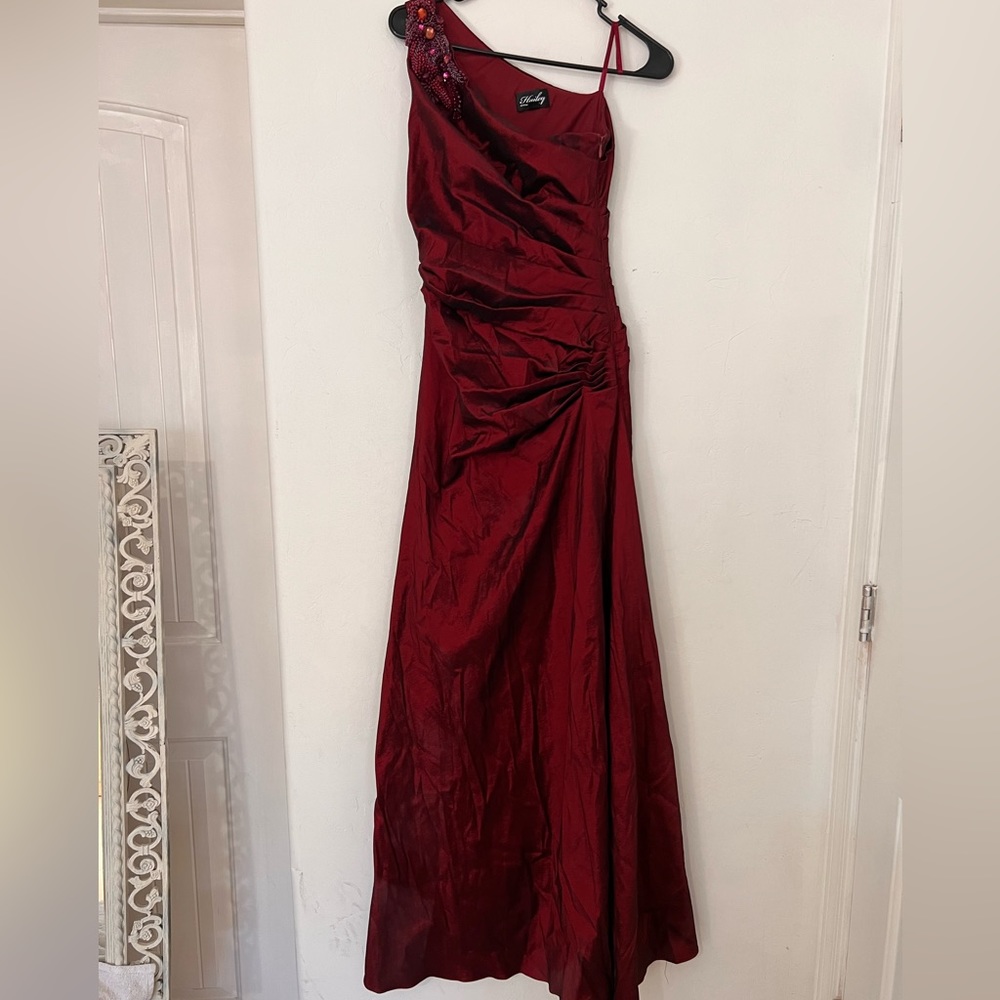 Burgundy long red dress